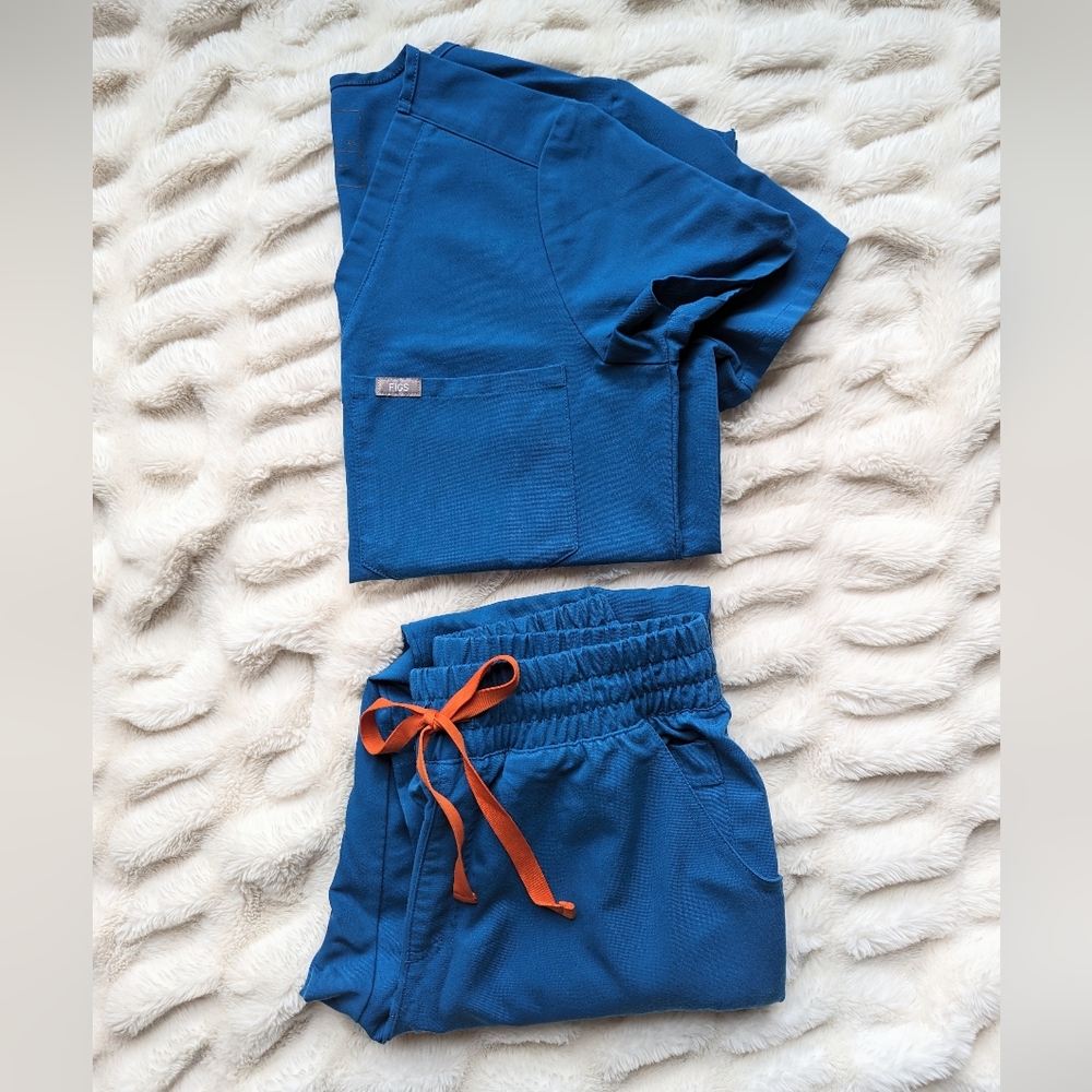 Figs Alps Blue High Waisted Yola Scrub Set (Xs/Xsp) … Gem